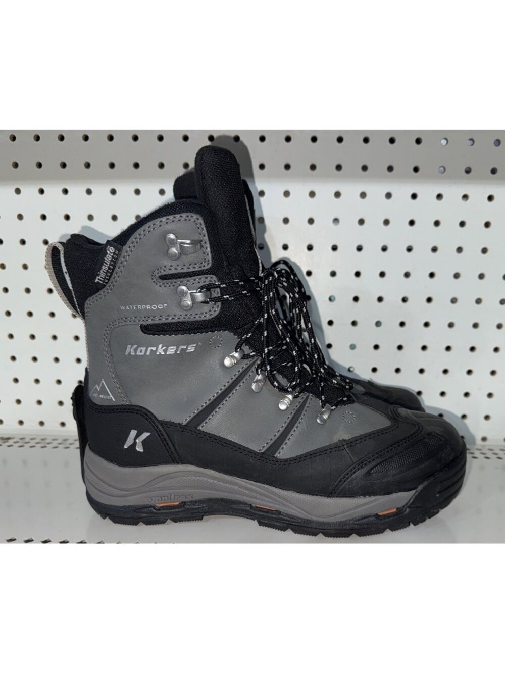 Korkers SnowJack Mens Leather Insulated WP Winter Snow Boots Size 9 Gray Black